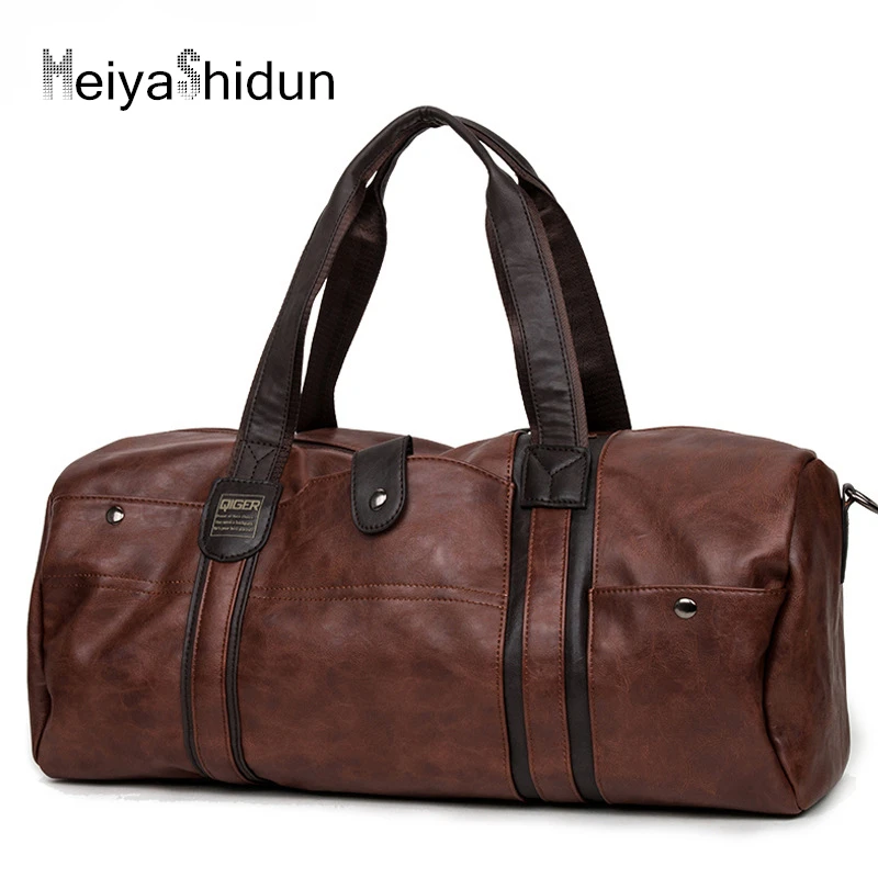 Кожаная сумка для мужчин и женщин дорожная ручной клади спортивные мешки