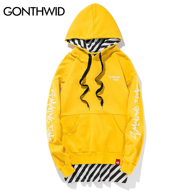 Gothwid стороны молнии полоса лоскутное Толстовки мужские 2017 печатных Расширенный
