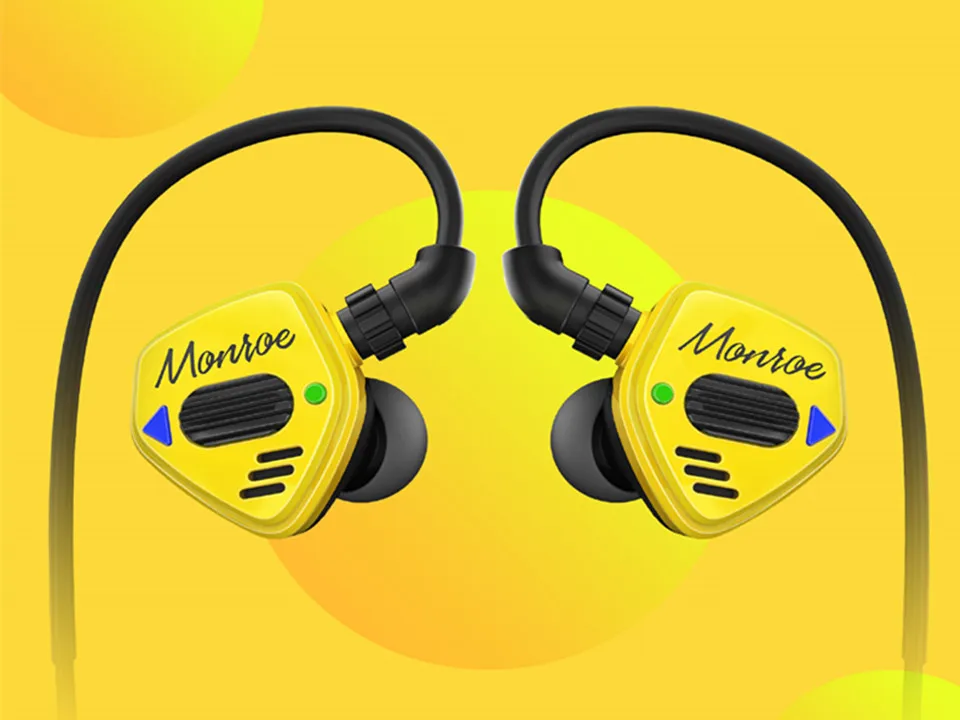 Yellow Debauche Bacchus Monroe Dual Dynamic Driver MMCX Detachable HiFi In-ear Earphone - Цвет: Yellow