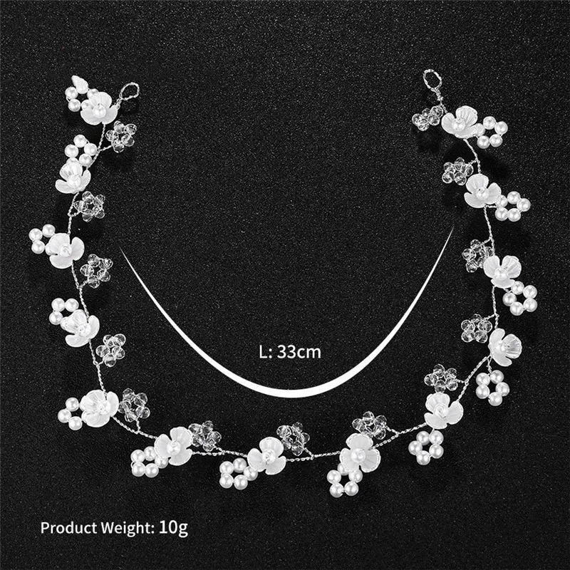 Женская повязка на голову с жемчужинами и цветами ручной работы|Украшения для