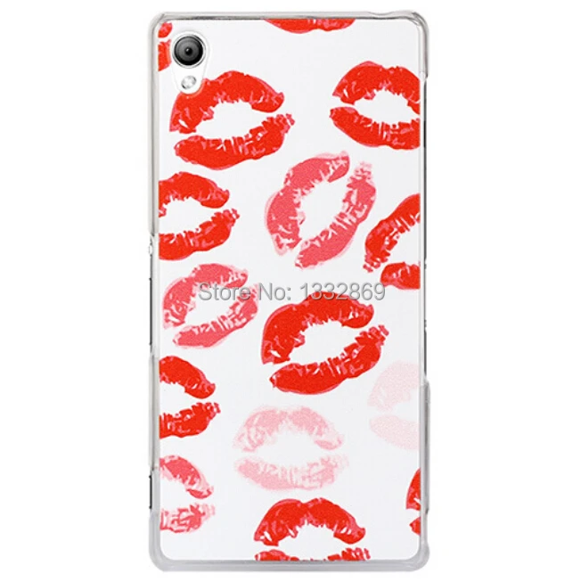 Cool Painting Case for sony xperia Z3 Eiffel Tower Red Lips Fashion Design Hard PC Protective Phone Cases back cover Colorful |