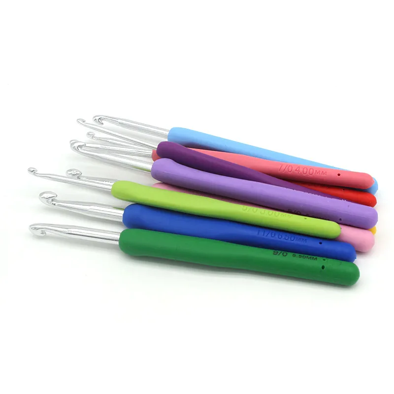 Разноцветные спицы DONYAMY для вязания TPR мягкая резиновая ручка Алюминиевые крючки