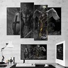 Храмовник и щит меч рыцарь картина с изображением крыльев 4 Панель модульный Стиль живопись на холсте печать плакат Современный домашний декор стены искусства