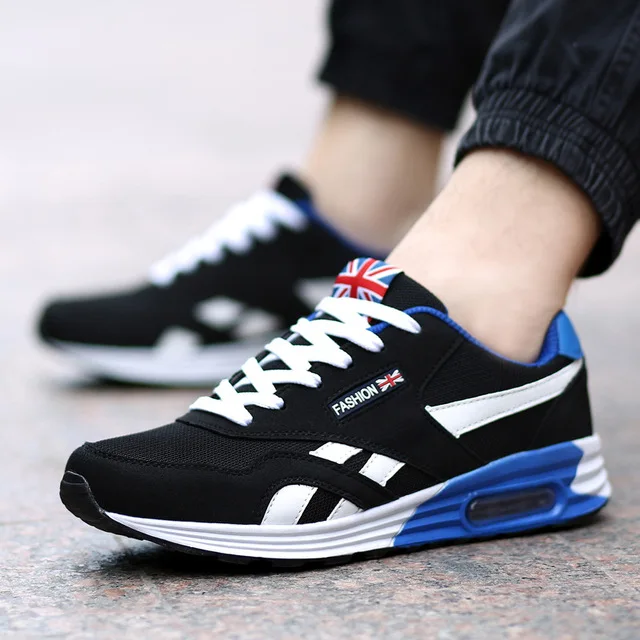 Men Casual Shoes Spring Autumn Breathable Mens Zapatillas Hombre Fashion Lace Up Blue Red Grey plus size 39-46 | Обувь