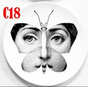 26 Fornasetti Ремесла керамические тарелки украшения дома Fornasetti тарелка фарфоровые настенные тарелки 8 дюймов - Цвет: 26