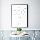Кофеин молекула кофе химия плакат печать минималистский наука плакаты стены искусства холст картина кафе магазин украшения