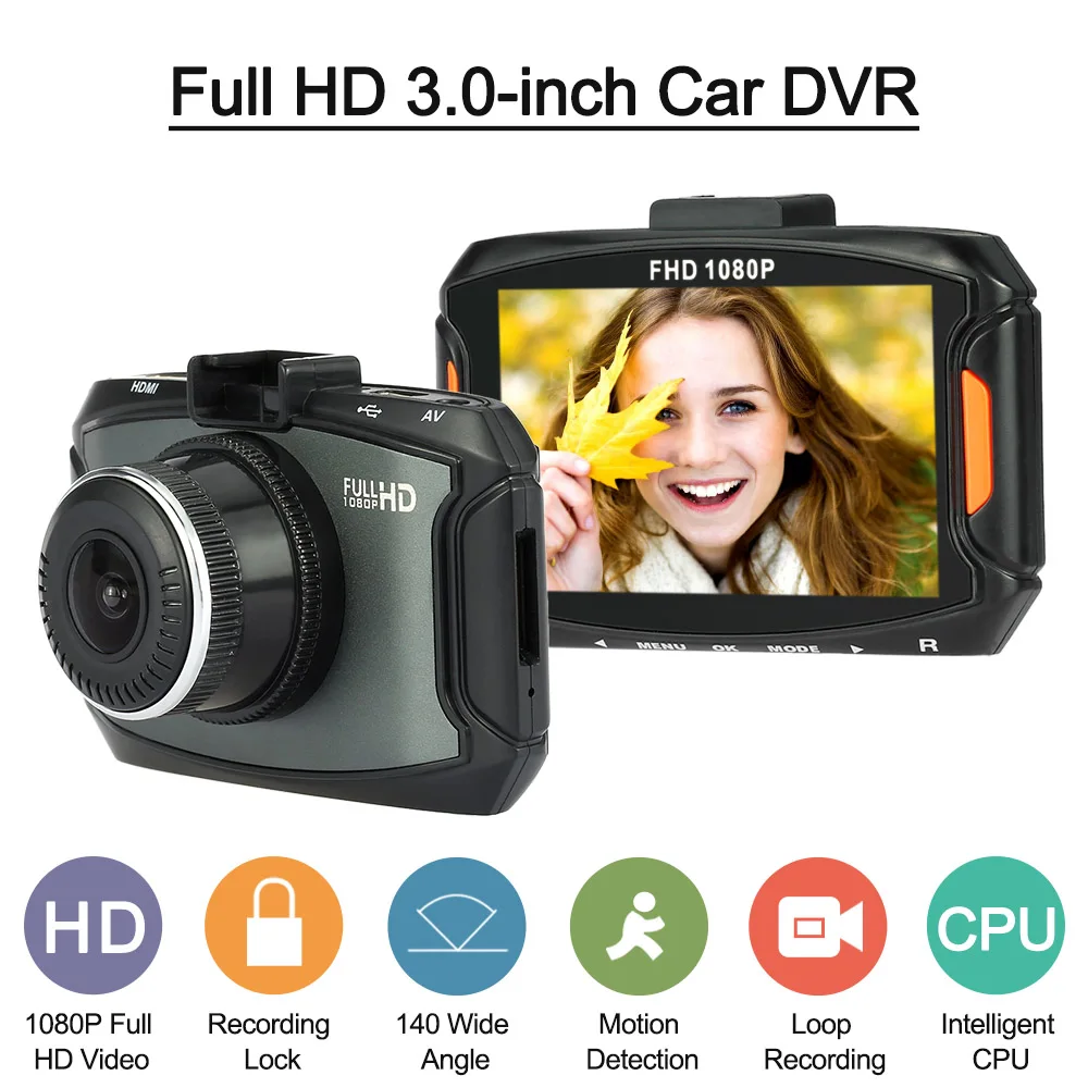 Автомобиль Камера встроенный Регистраторы g сенсор Full HD 1080 P HDMI 3.0 &quotЖК дисплей 140
