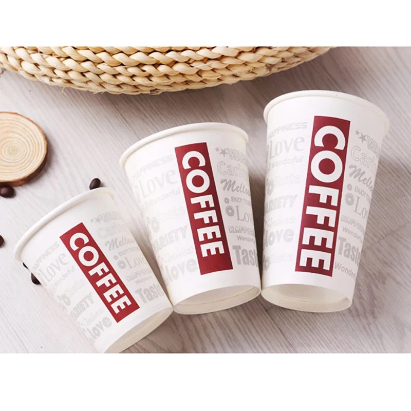 Одноразовая кофейная чашка с пластиковыми крышками термостойкая кружка для