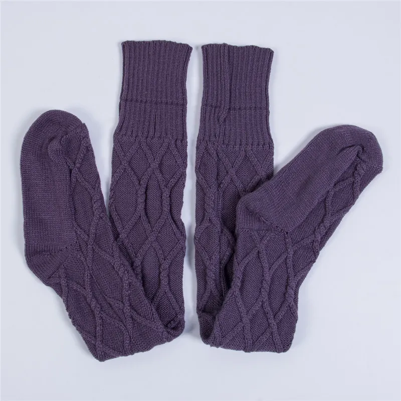 Лидер продаж чулки женские хлопковые вязаные с длинным рукавом выше колена для