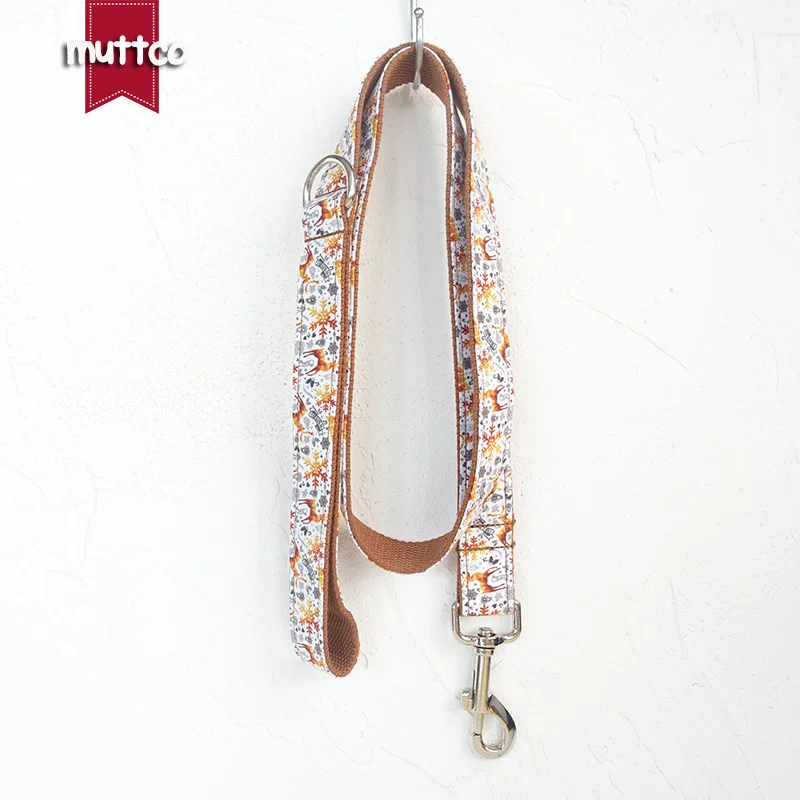 MUTTCO розничная продажа модный поводок для собак ручной работы Золотое Рождество 5