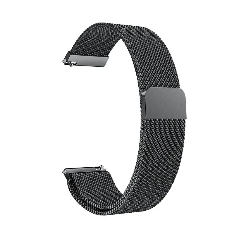 black Миланский ремешок для часов Garmin Vivoactive 3, умный браслет для часов Garmin Vivoactive3 HR Forerunner 645 из нержавеющей стали - Цвет: black