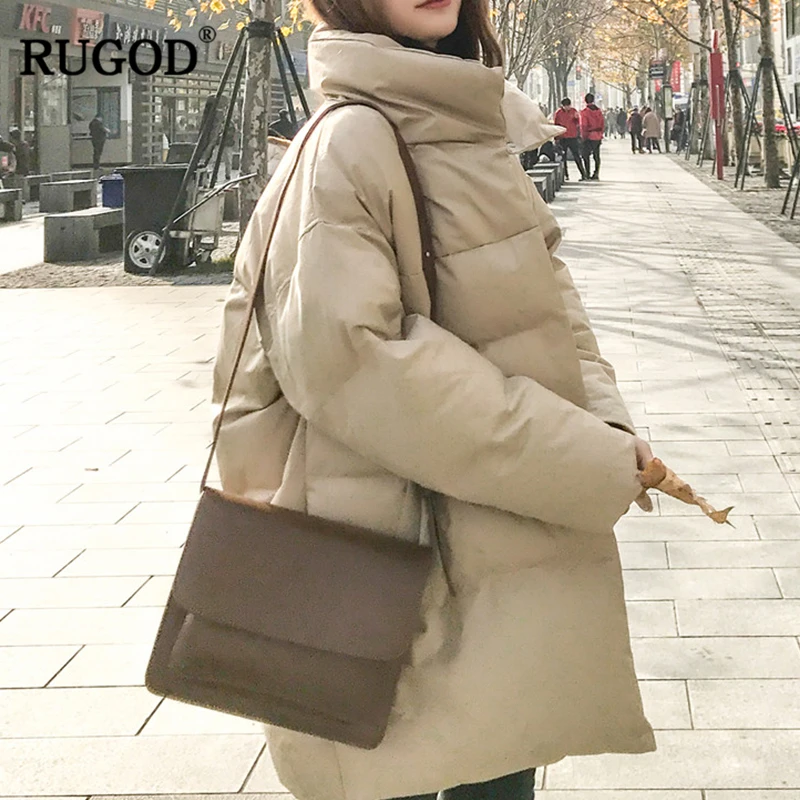 Длинная зимняя одежда RUGOD женское хлопковое пальто с длинным рукавом плотное