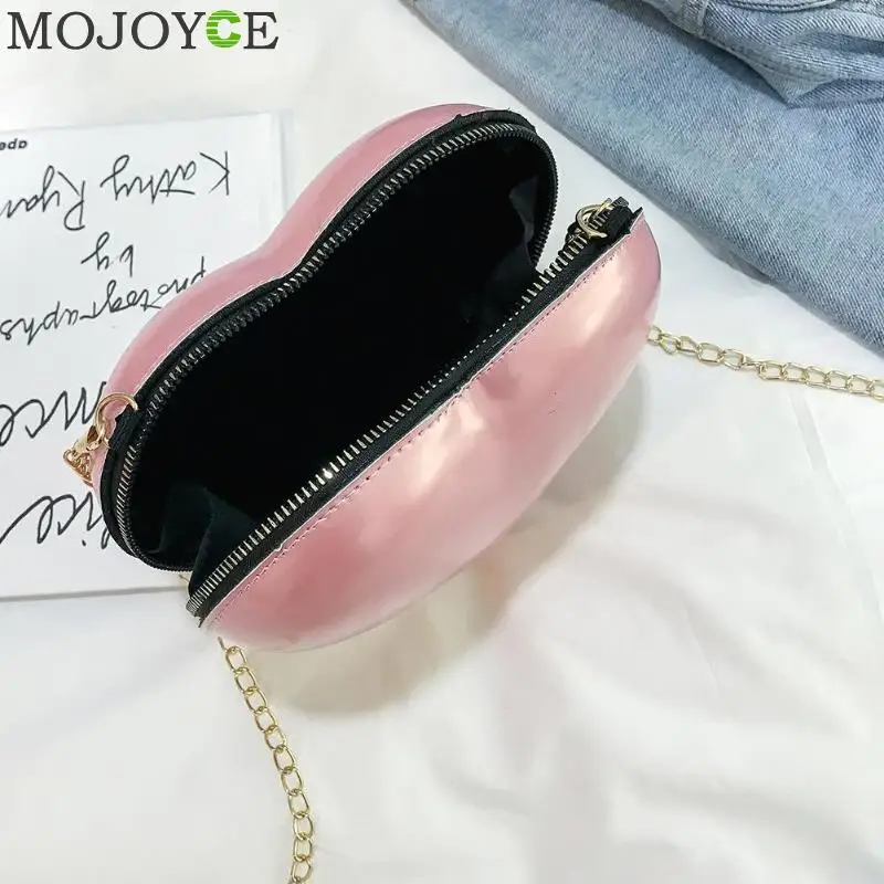 Новые модные женские сумки через плечо, милые однотонные ПВХ сумки через плечо, маленькие клатчи в форме сердца, модные мини сумки