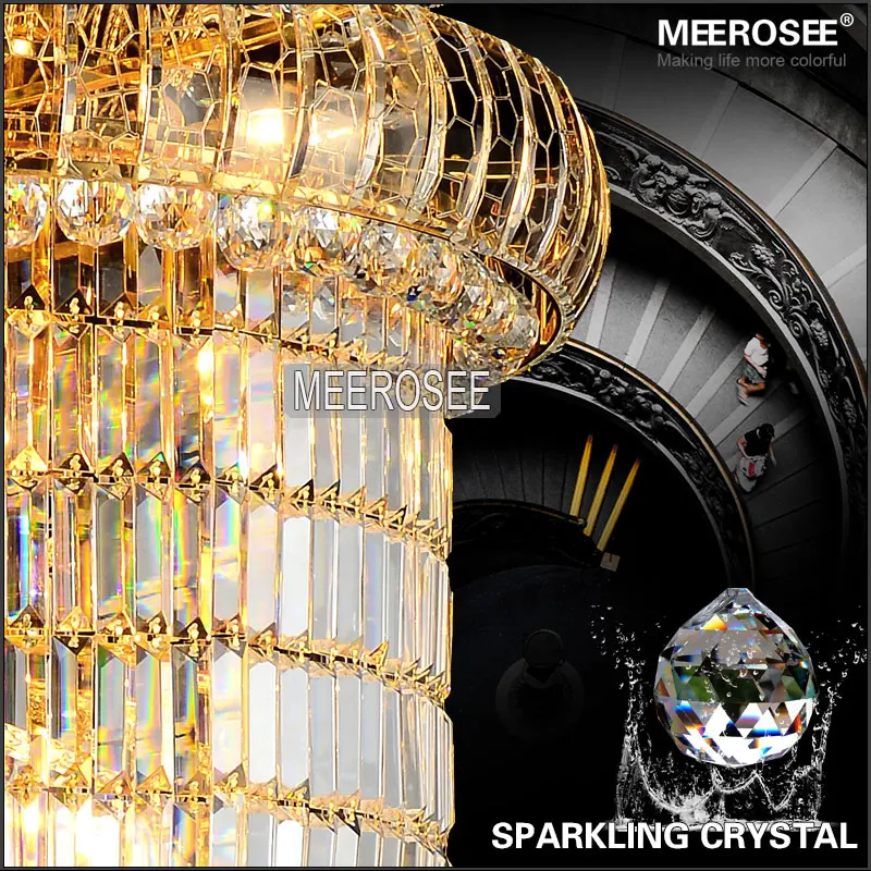Роскошная хрустальная люстра элегантный золотистый хрустальный светильник