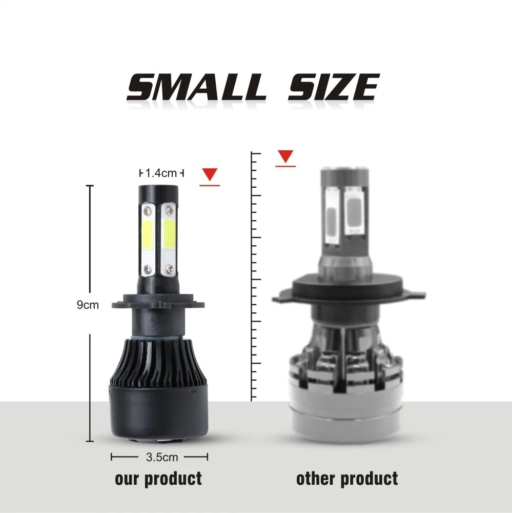 Новый 2 шт. 4 сторонний COB 100 Вт/пара 10000LM светодиодные фары 9006/HB4 LED H7 9005/HB3 H11 H4/9003 Hi/Lo