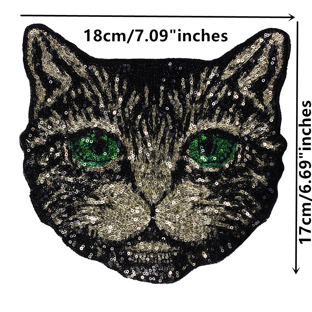 10pieces Beaded Sequin Cat Fabric Patches Sew on Strass Applique Badges Embossed Clothes Decorated Craft Sewing Supplies TH726 | Дом и сад