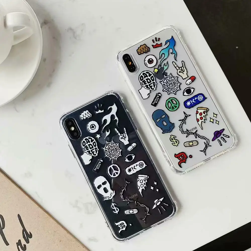 Силиконовый чехол ORYKSZ с милыми граффити для iphone XS Max XR X 6S 6 7 8 Plus ультра тонкие
