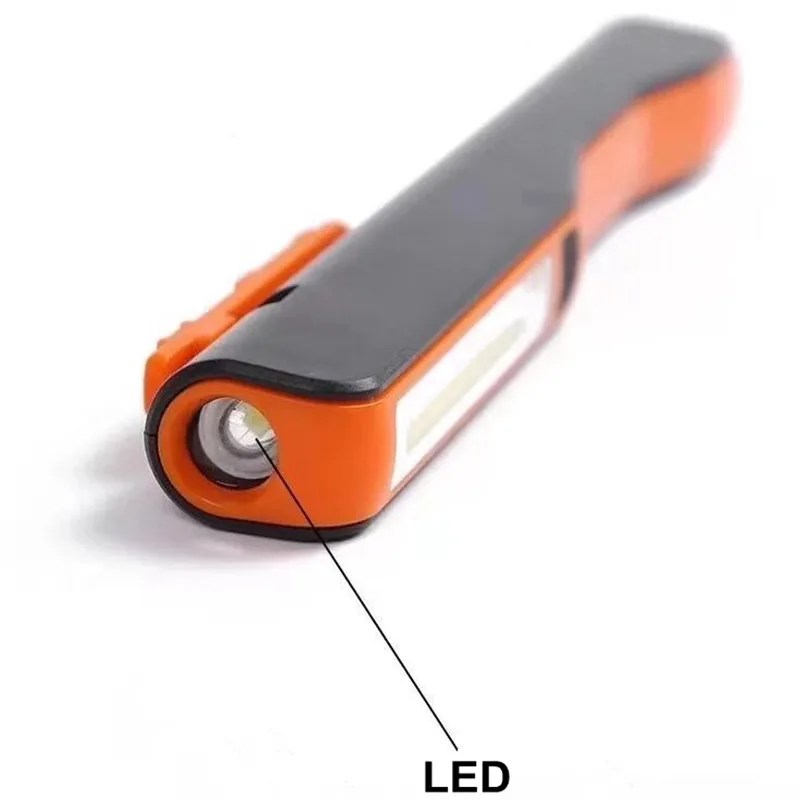 COB LED USB перезаряжаемая магнитная ручка с поворотным зажимом фонарик Рабочий
