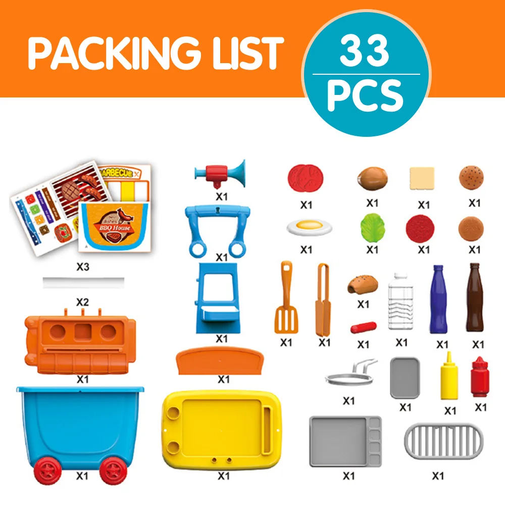 Набор кухонных игрушек еда для кукол наборы посуды модель барбекю забавные