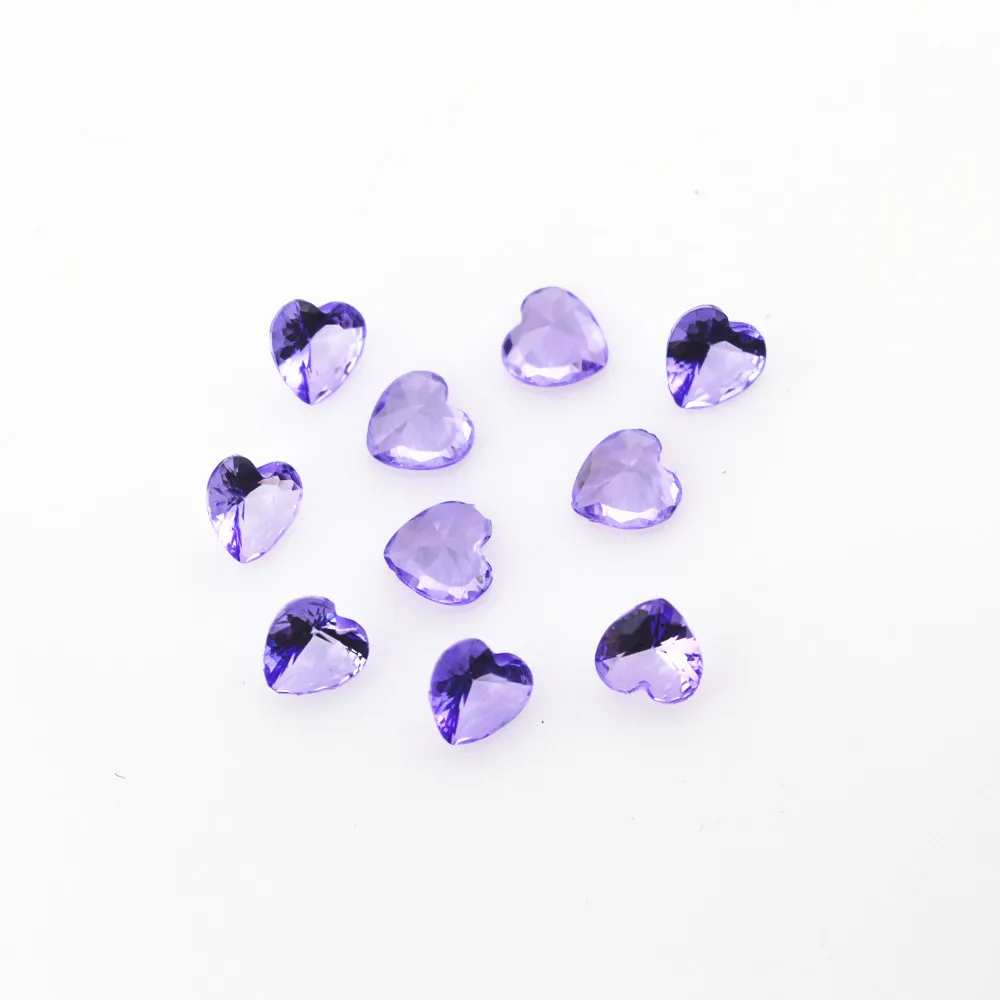 100 шт./лот пурпурный кристалл камень-талисман в форме сердца Плавающие Подвески