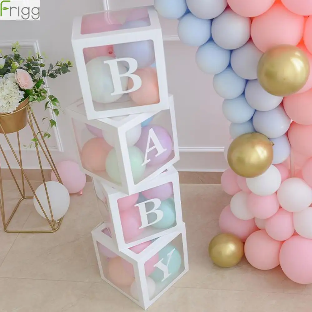 25cm DIY Boy Girl 1st Birthday Party Decoration Transparent Box Happy Birthday Party Favor Birthday Party Decoration Baby Shower