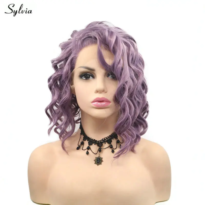 Sylvia парик короткие вьющиеся волосы женские боковые части синтетические