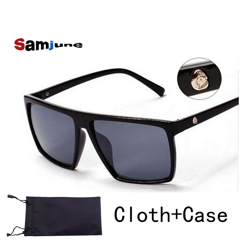 Брендовые солнцезащитные очки в стиле стимпанк с квадратным черепом мужские