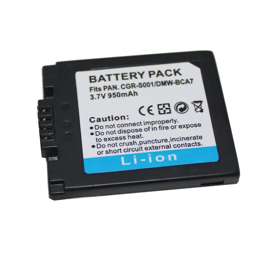 2 шт./лот 950 мАч CGA S001 CGRS001 для Panasonic BCA7 S001E E1026P DMC FX5EG A S FX5EN FX5 F1S оптовая