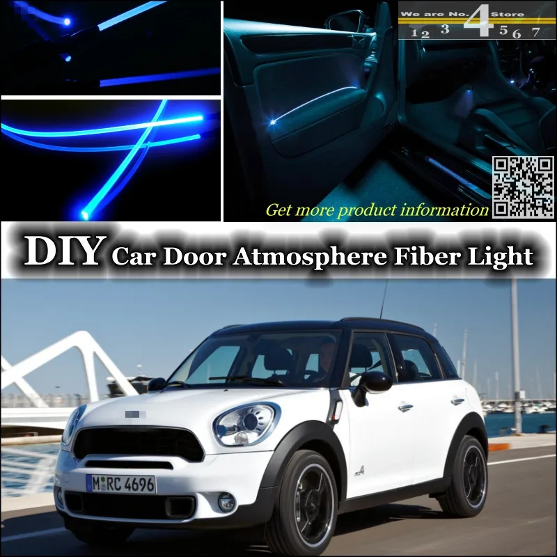

interior Ambient Light Tuning Atmosphere Fiber Optic Band Lights For Mini Countryman Inside Door Panel illumination Not EL light