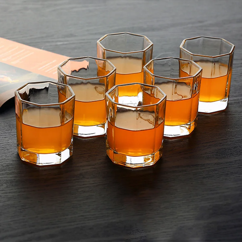 6 шт./компл. прозрачная стеклянная чашка набор для вина Виски фруктовый сок цветок