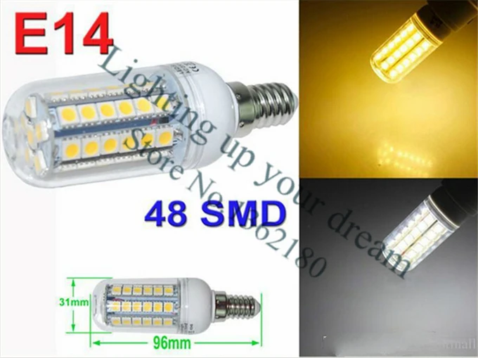 Светодиодная лампа E27 7 Вт 9 12 15 18 3000 люмен Cree SMD 5730 с крышкой 48 светодисветодиодный s