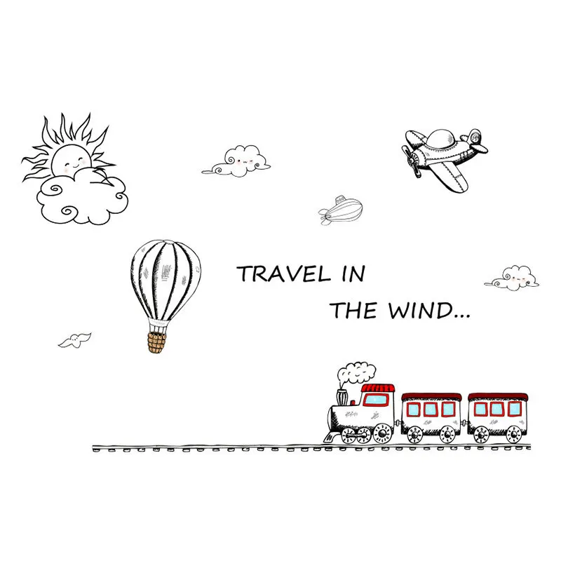 Мультяшный трек настенный стикер с поездом для детей детские комнаты спальни