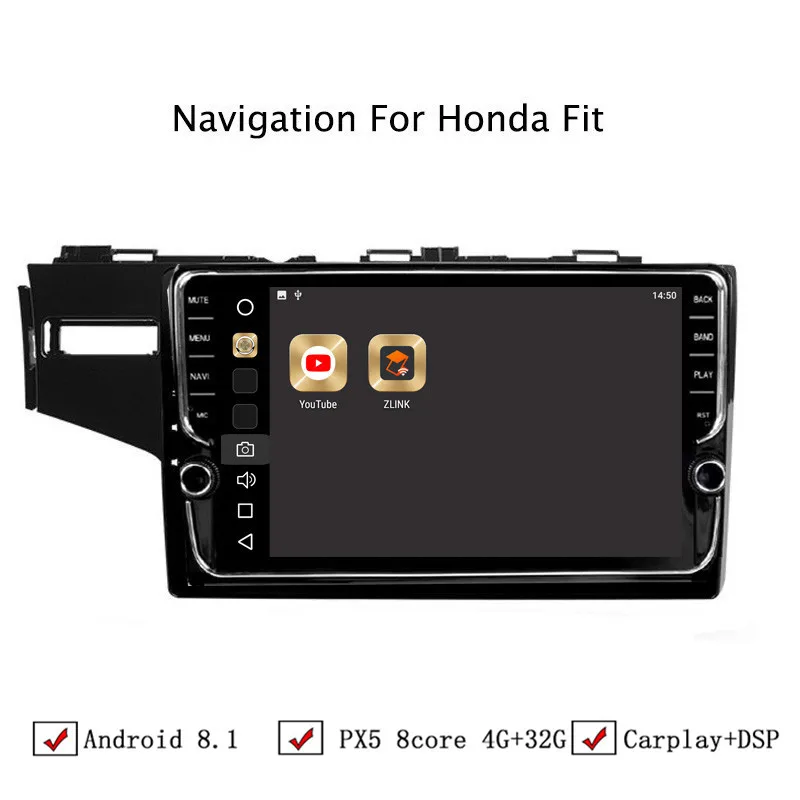 9&quot 4G RAM 32G ROM Octa Core Android 8.1 Car DVD GPS Navigation For Honda Fit 2014 2015 2016 2017 2018 Top Accessories | Автомобили и