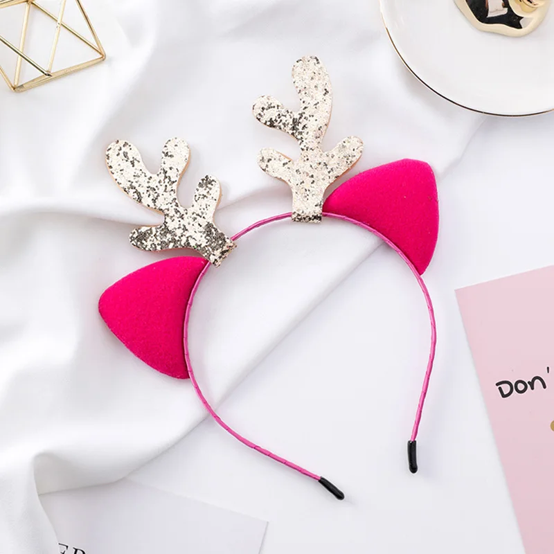 10 шт./компл. Милые Рождество повязки в виде оленей кошачьи уши Hairbands для женщин обувь для девочек Anlters обруч волос вечерние фестиваль партия головной убор