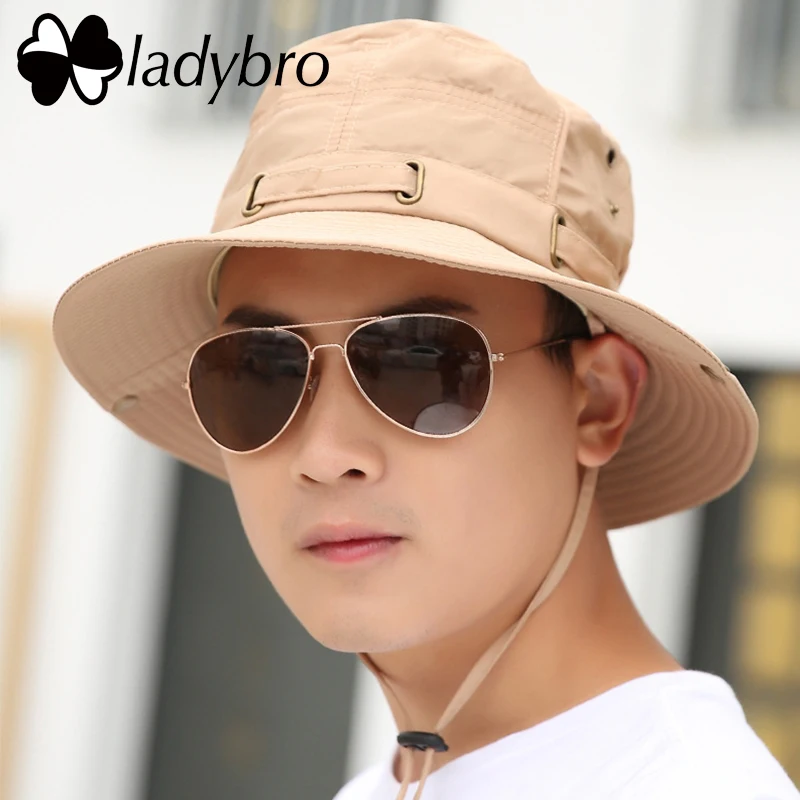 Панама Ladybro для мужчин и женщин шляпа с широкими полями дышащая рыбалки уличная