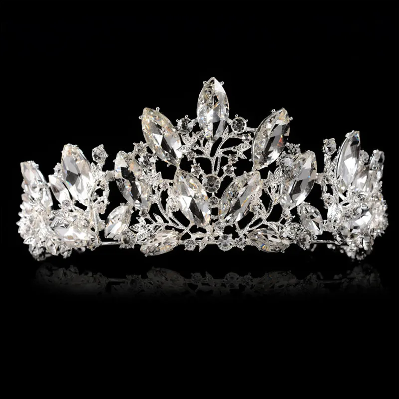 

Luxury Wedding Hair Accessories Bridal Crystal Tiaras And Crowns Princess Queen Pageant Prom Big Rhinestone Tiara Hair Jewelry