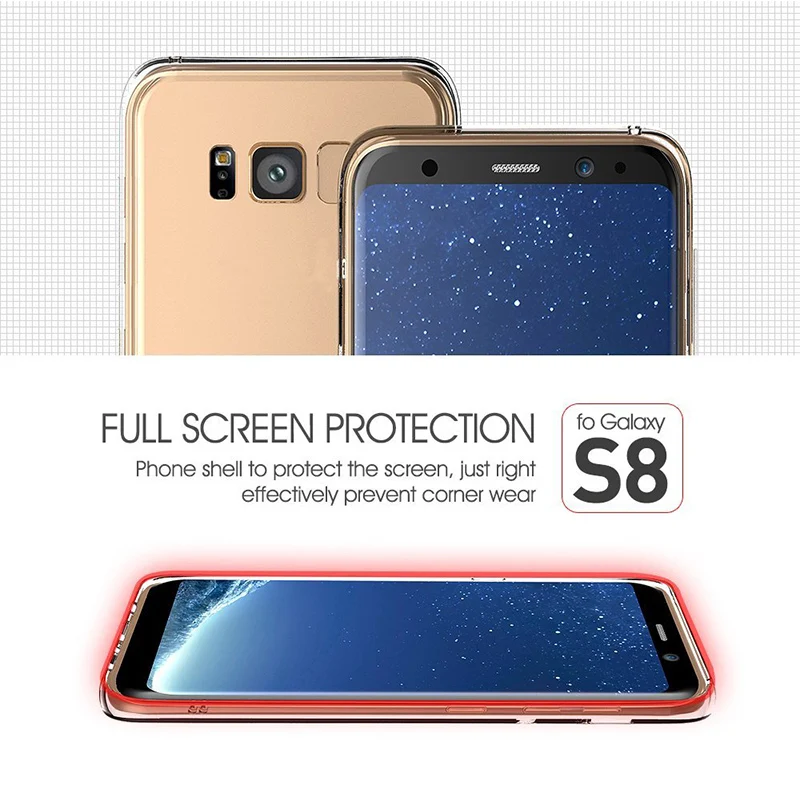 Voguery Transparent Soft TPU Case Cover for Samsung Galaxy S8 / Plus Phone Shell Ultra Slim Rubber Gel Clear Fundas | Мобильные