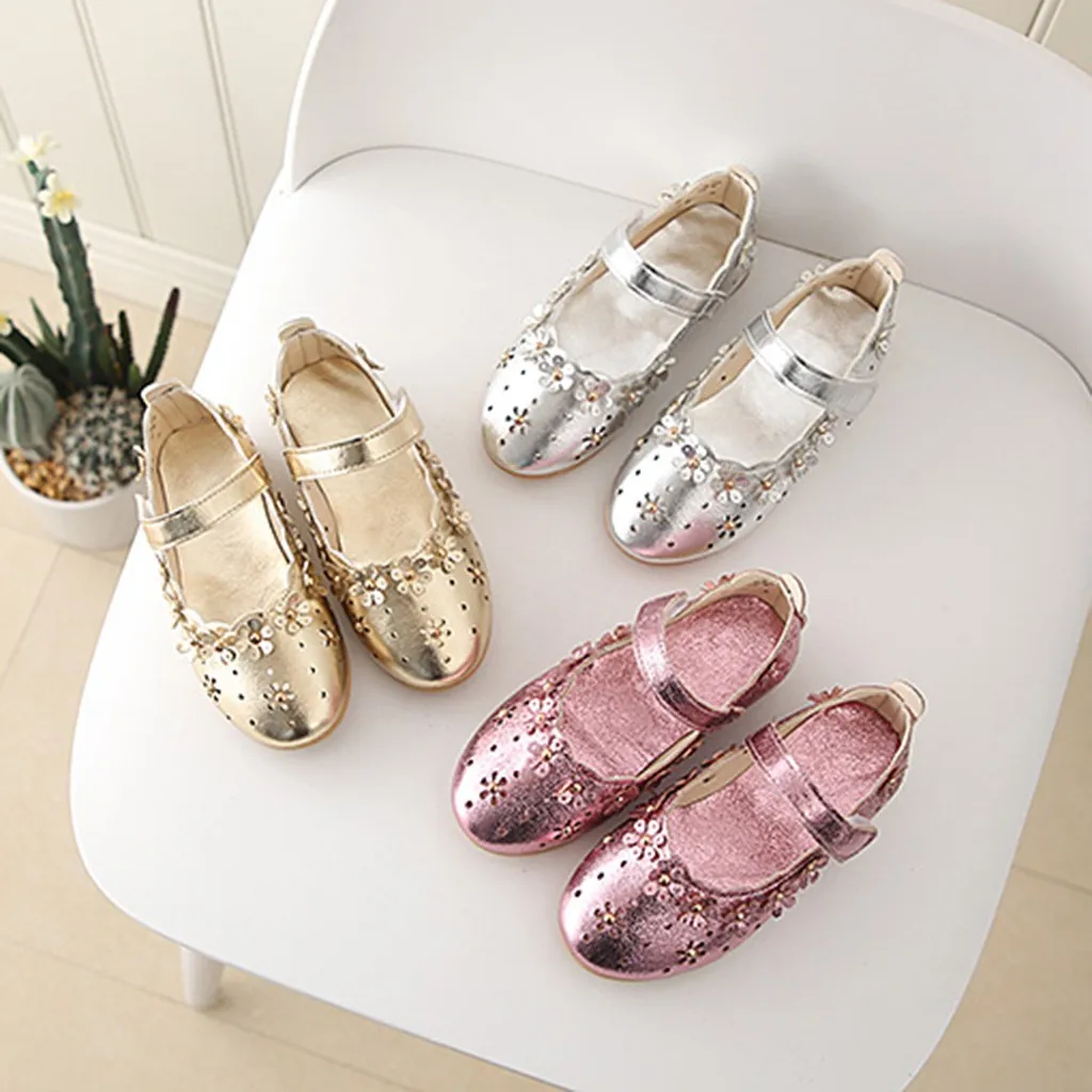 Детская повседневная обувь с цветочным узором для маленьких девочек