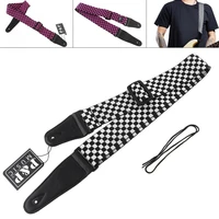 adjustable soft nylon guitar strap with tartan design 2 colors optional for acoustic electric bass guitar