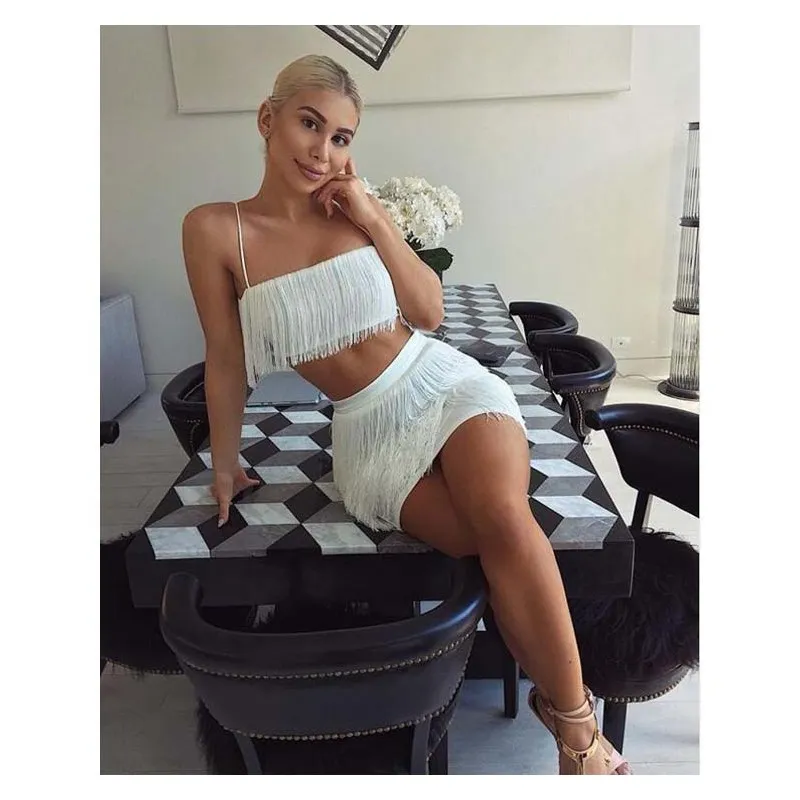 2018 летний винтажный многоуровневый топ с бахромой | Женская одежда