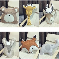 cartoon animals fox rabbit bear giraffe deer elephant cushion baby calm sleep pillow nordic kids room decoration toy photo props