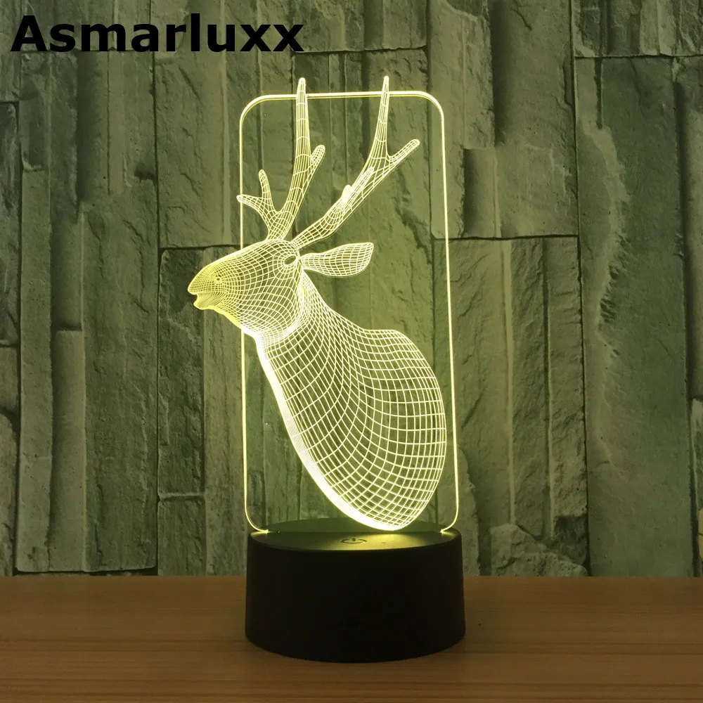 Олень 3D лампа USB светодиодный светильник домашний декор романтический дом