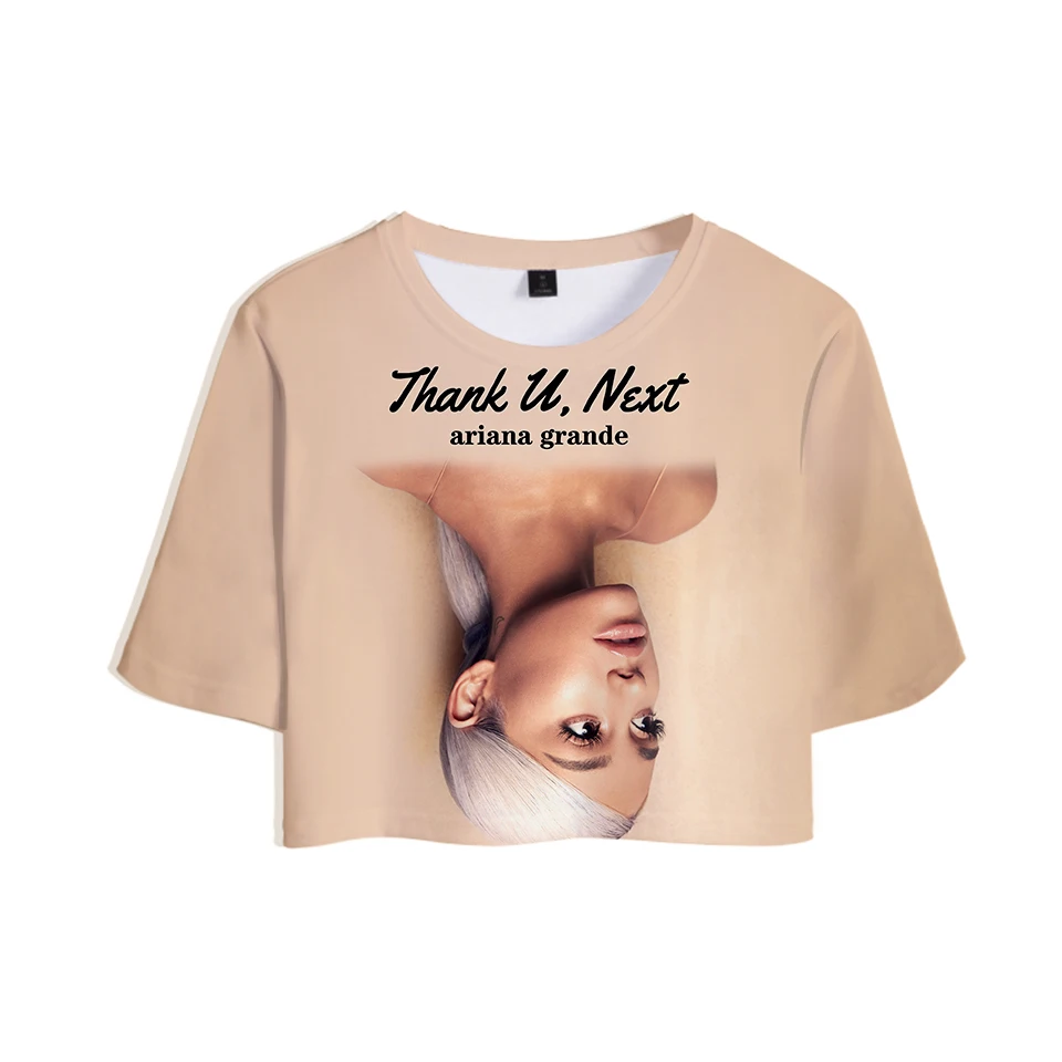 Новинка 2019 года 3D топы Ariana Grande футболка для девочек короткая женская сексуальная