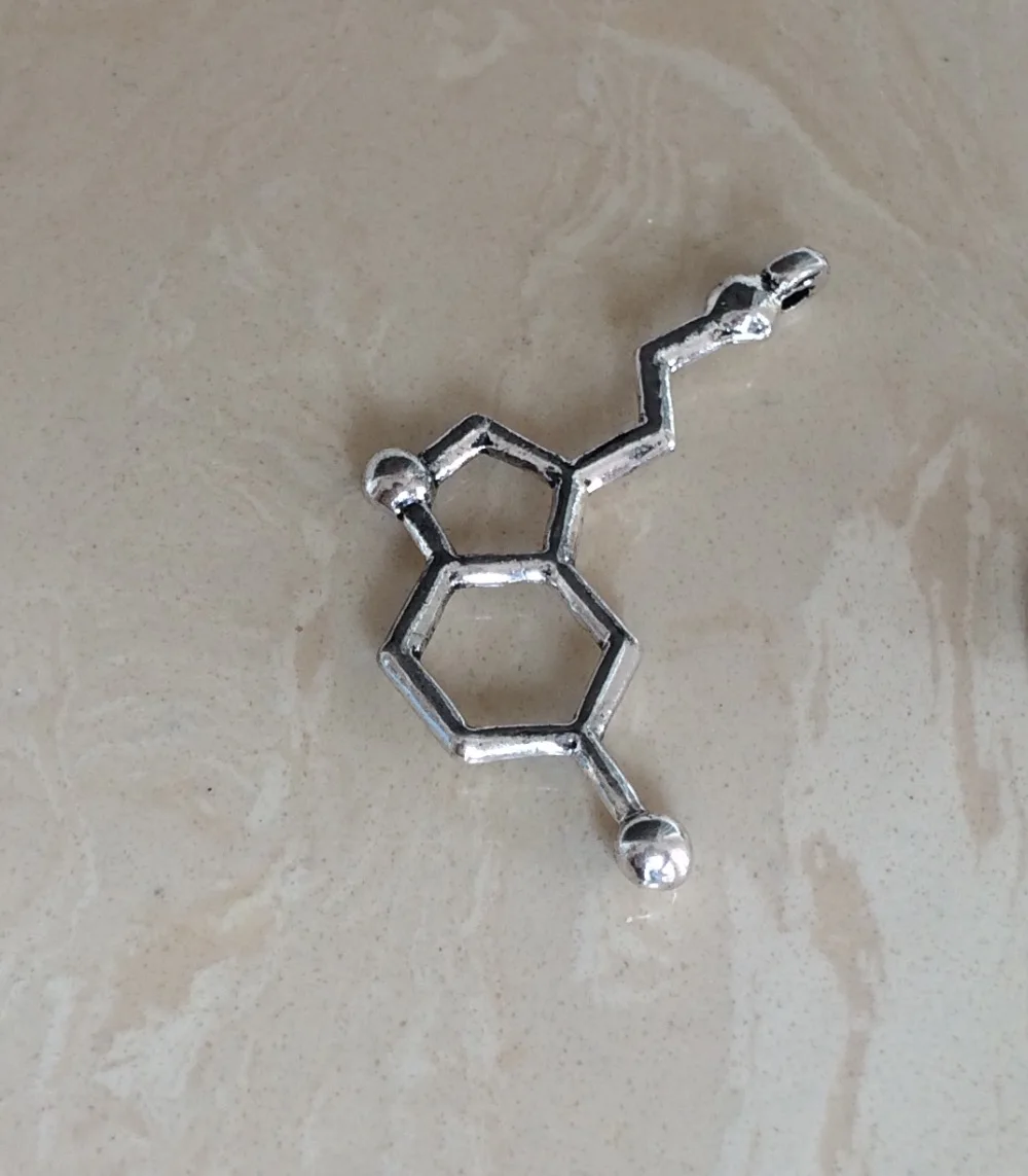 50pcs/lot DIY Jewelry Accessories Ancient silver Dopamine molecule chemical charm pendant findings for Necklace making | Украшения и