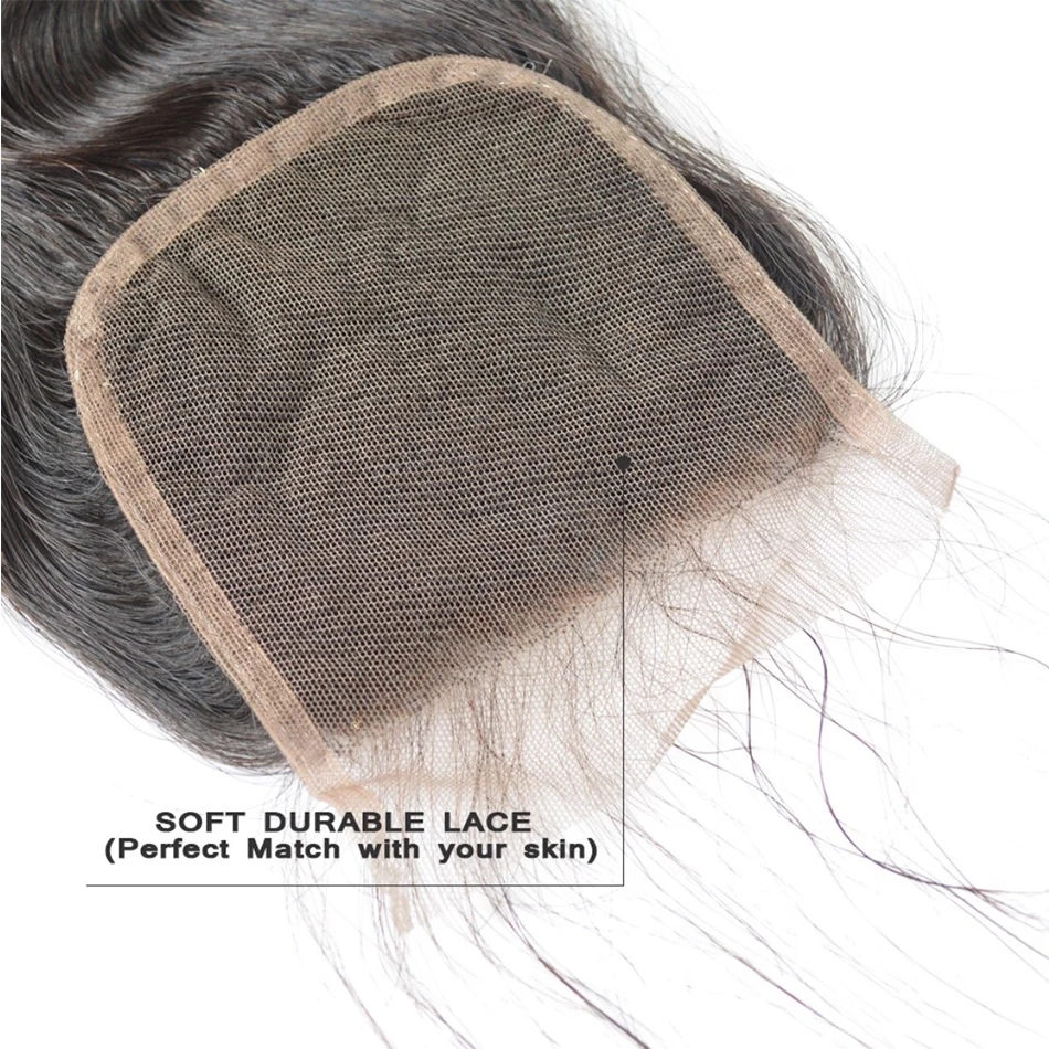 Promqueen бразильский Волосы Remy человеческие волосы пряди с закрытием свободная