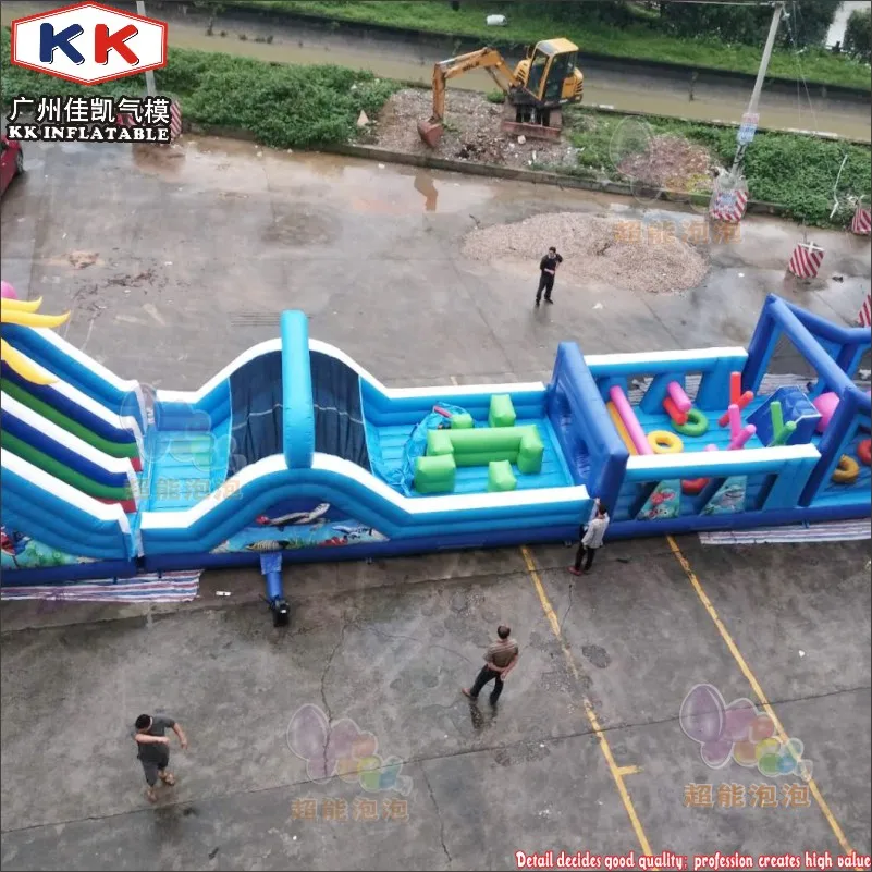 60ft длинный Eliminator надувные препятствия/Интерактивный вызов Открытый оборудование для полосы препятствий для взрослых