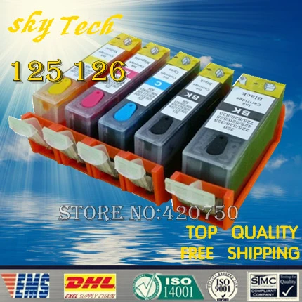 Полный набор картриджей для Canon IP4810 IP4910 IX6510 MG5210 MG5310 с чипом ARC 5PK подходит PGI125 CLI126