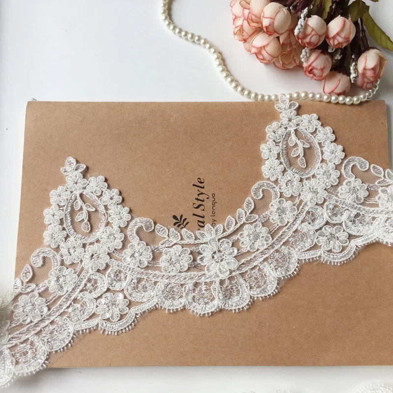 3 ярда/партия кружевная отделка для свадебного платья|lace embroidery|white lace trimlace trim |