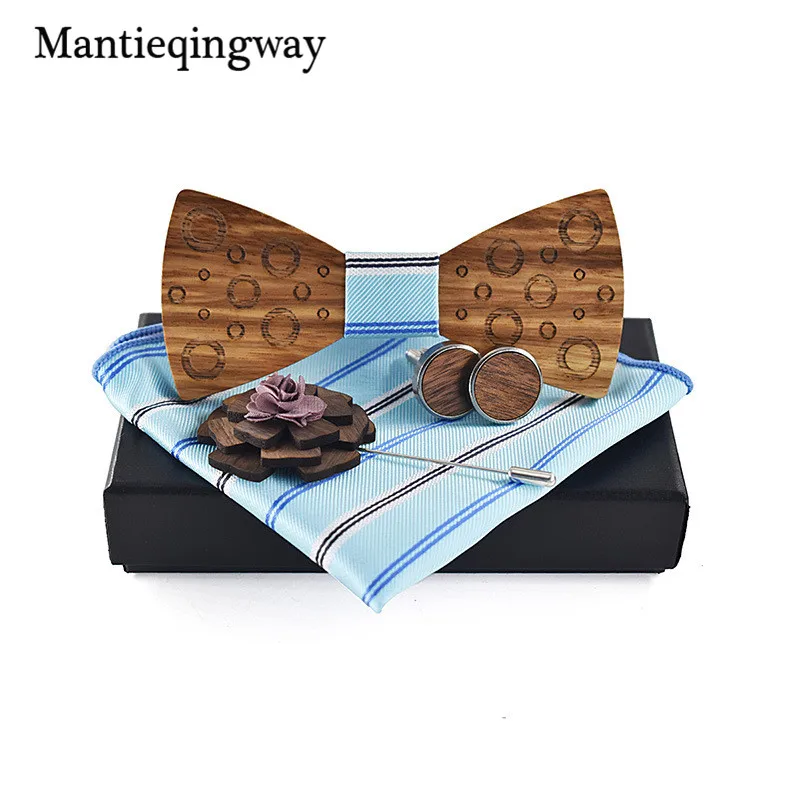 Mantieqingway деревянный галстук-бабочка банты для свадебной вечеринки галстуки