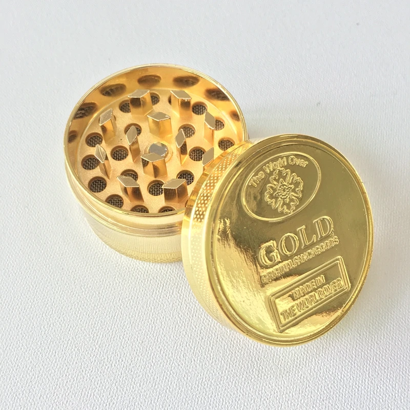 Золотой 3 части цинковый сплав травяной измельчитель табака сигареты дым ручной |